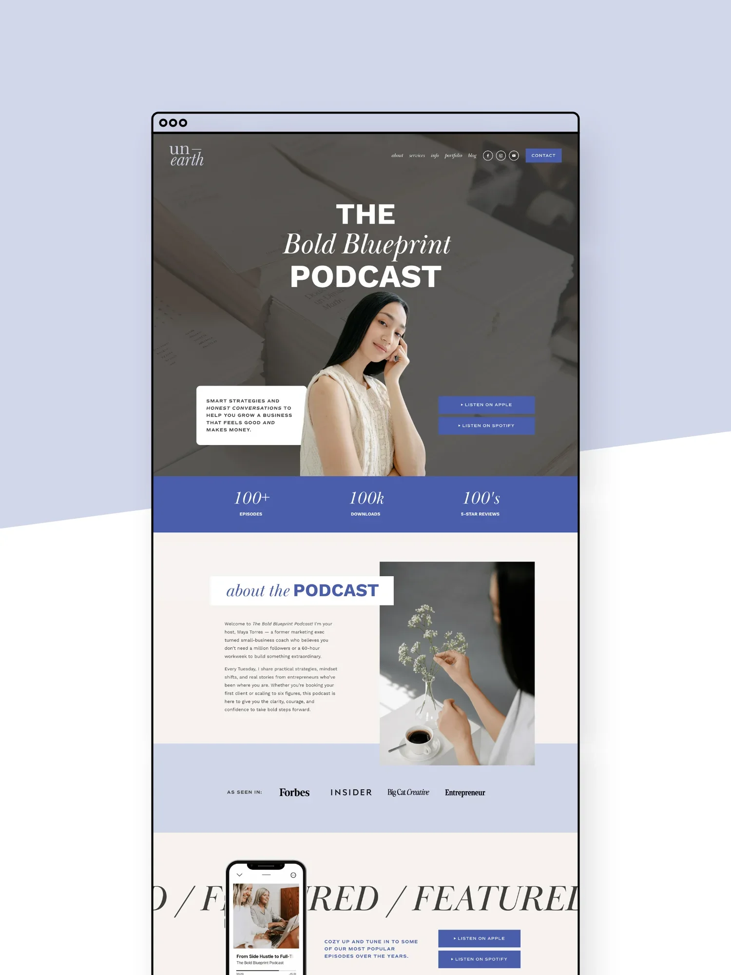 Unearth Podcast Page Template