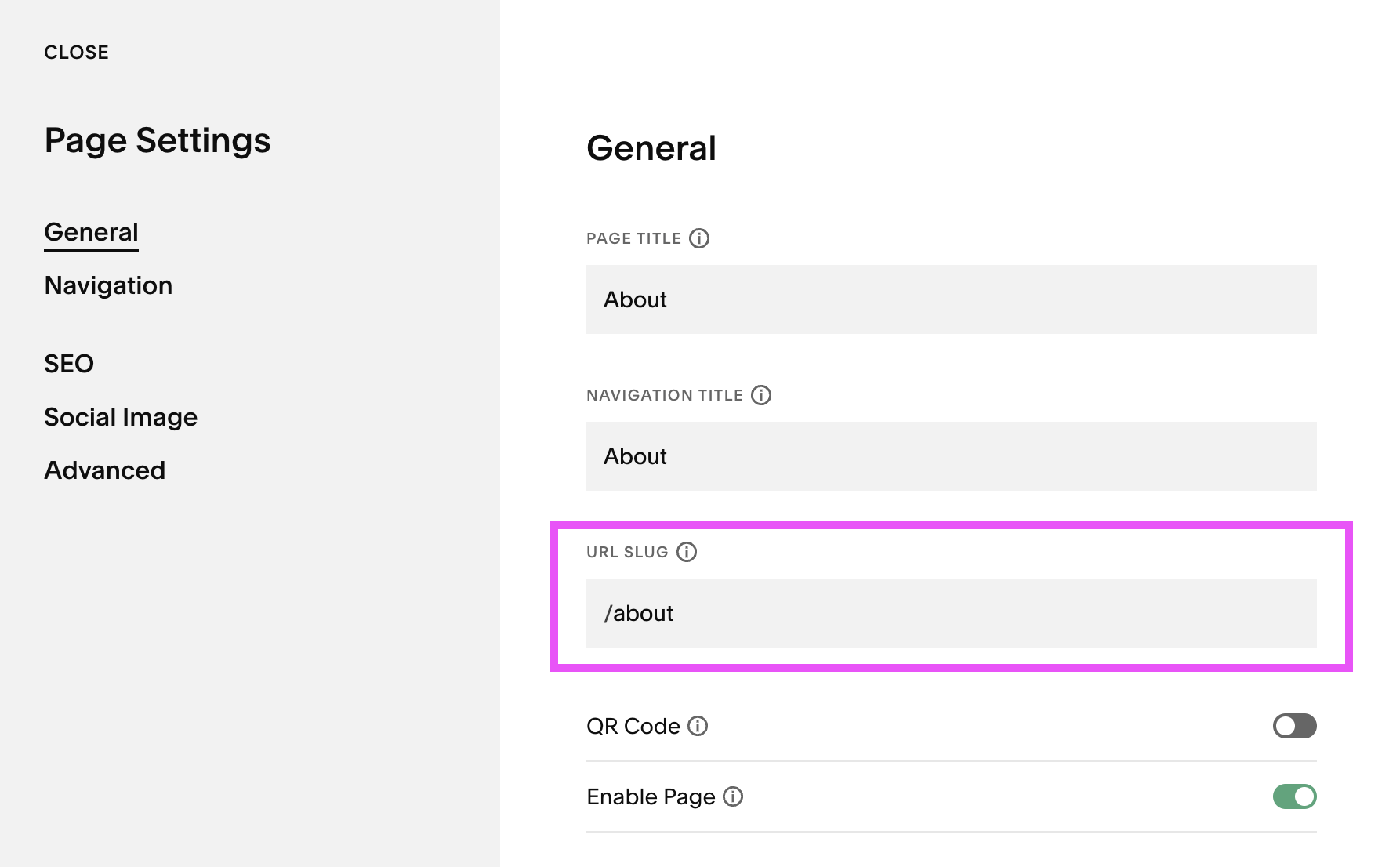 Check Your URLs in Squarespace