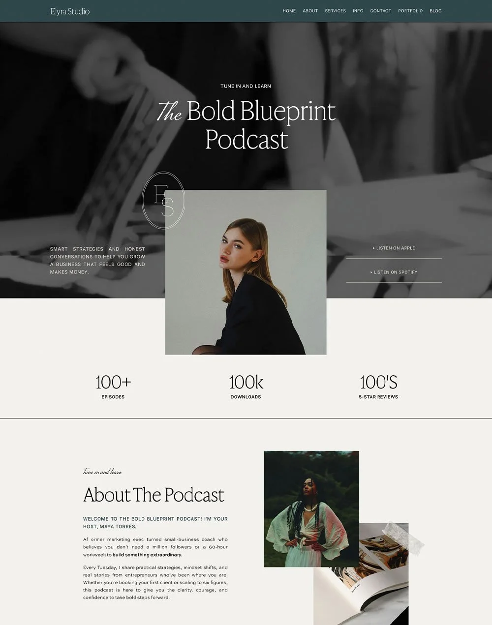 Elyra Podcast Page Template