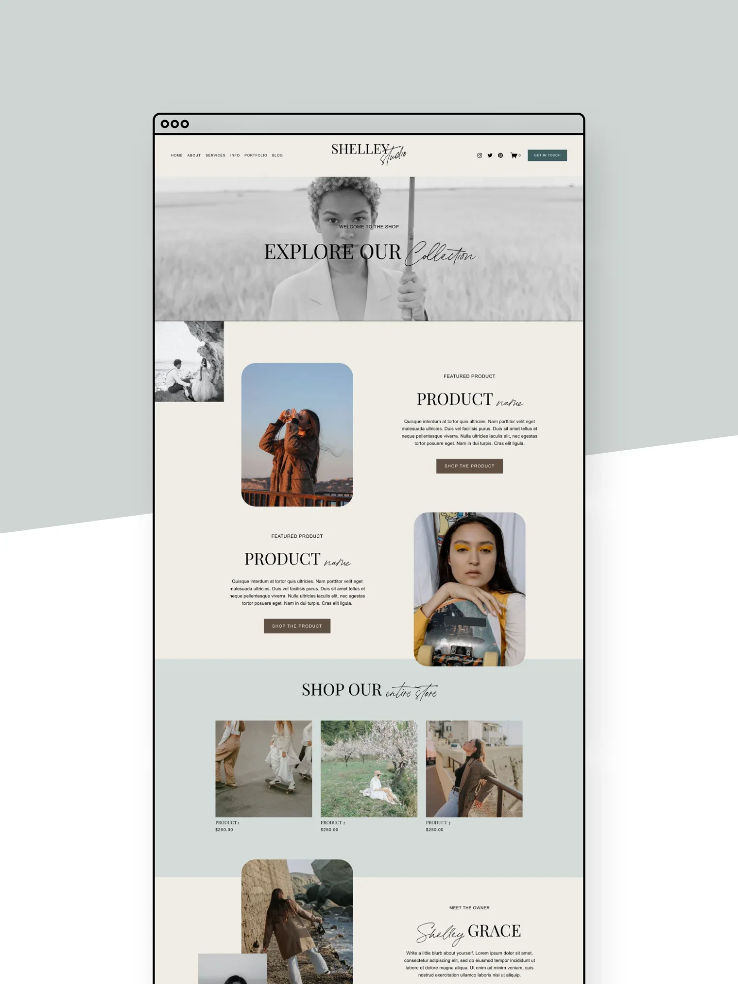 Shelley Shop Page Template