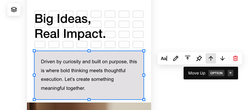 Reordering blocks in mobile in Squarespace