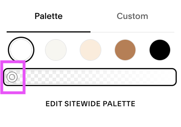 setting a shape block to transparent in Squarespace