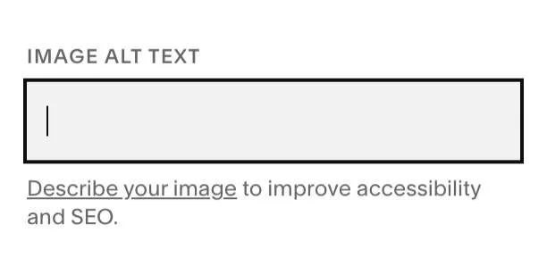 Adding image alt text in Squarespace