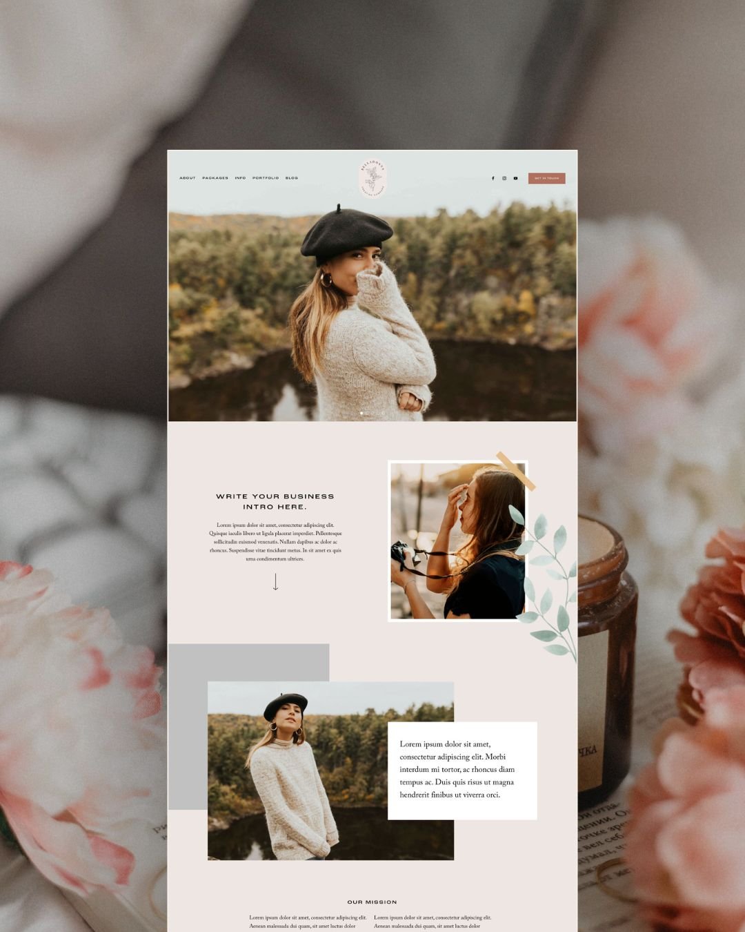 Best Website Templates for Photographers - Belladonna Squarespace Template by Big Cat Creative