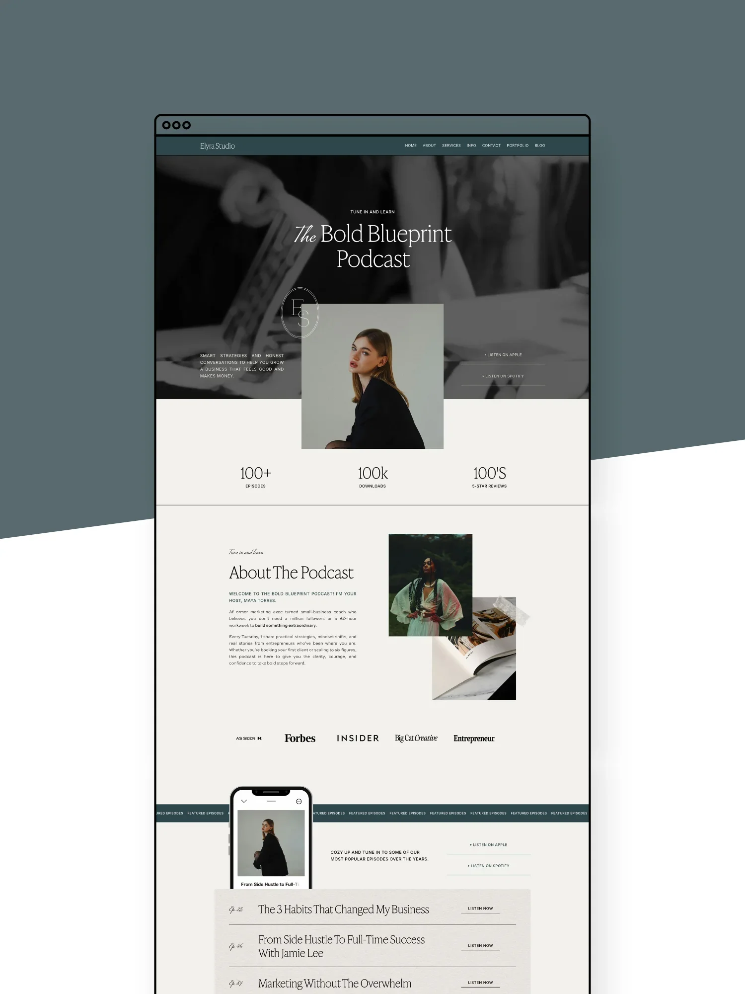 Elyra Podcast Page Template