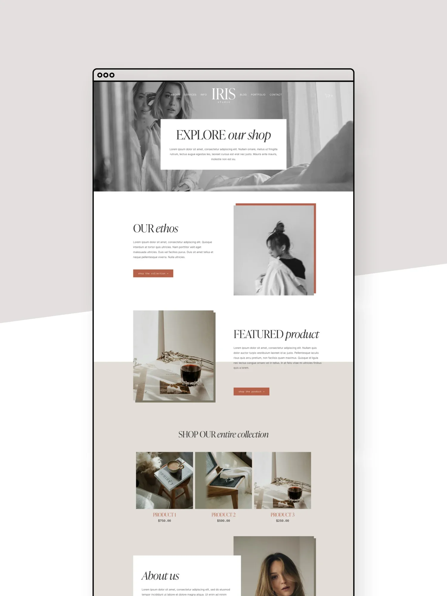 Iris Shop Page Template