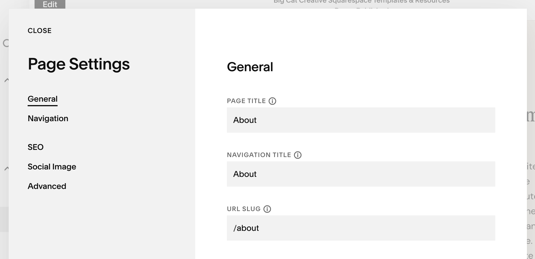 Optimizing Page title and URL slug in Squarespace