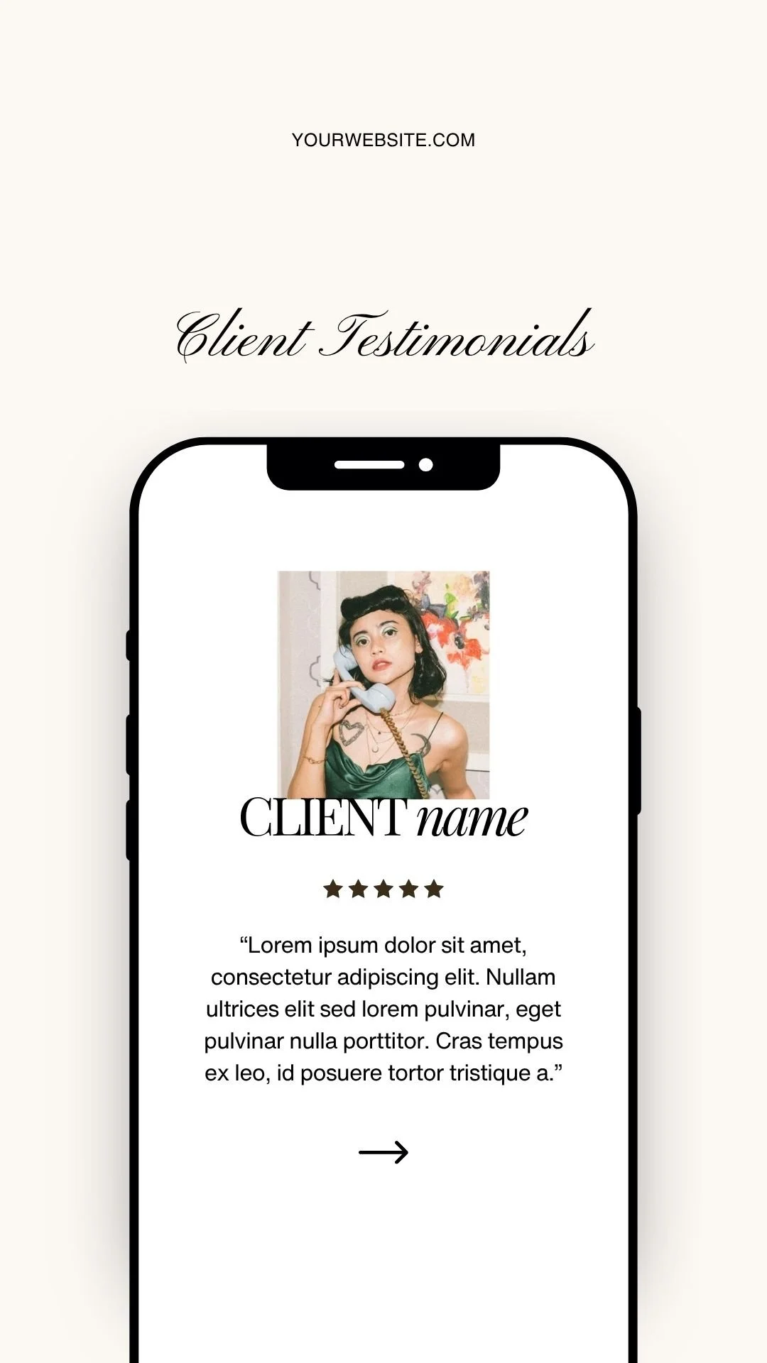 Client review Instagram Story example