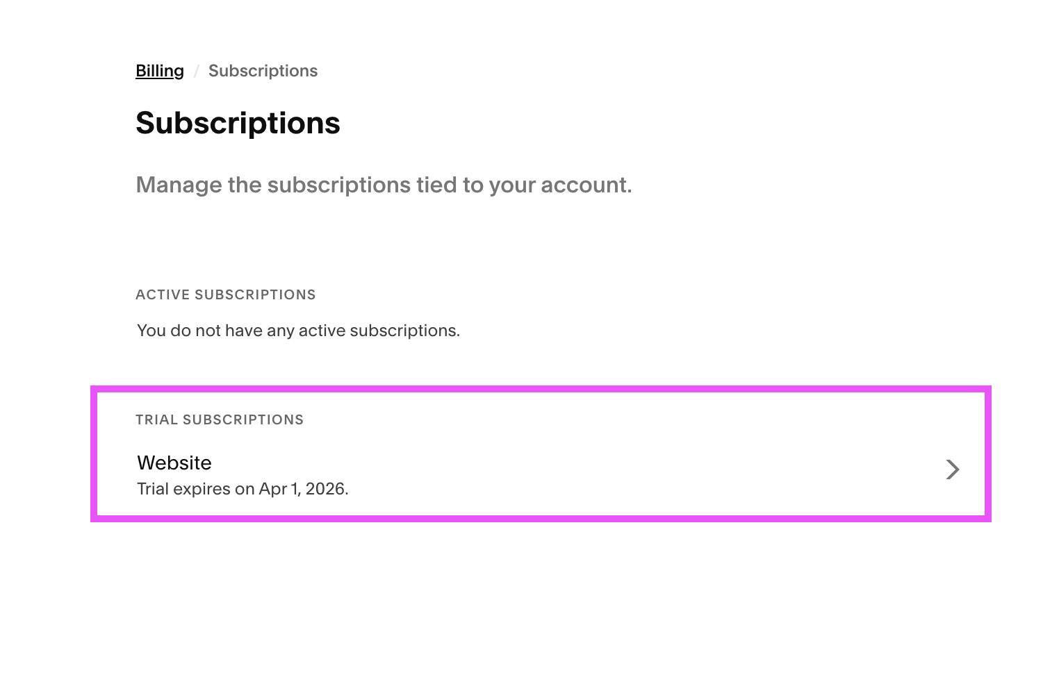 purchase a squarespace subscription for your site