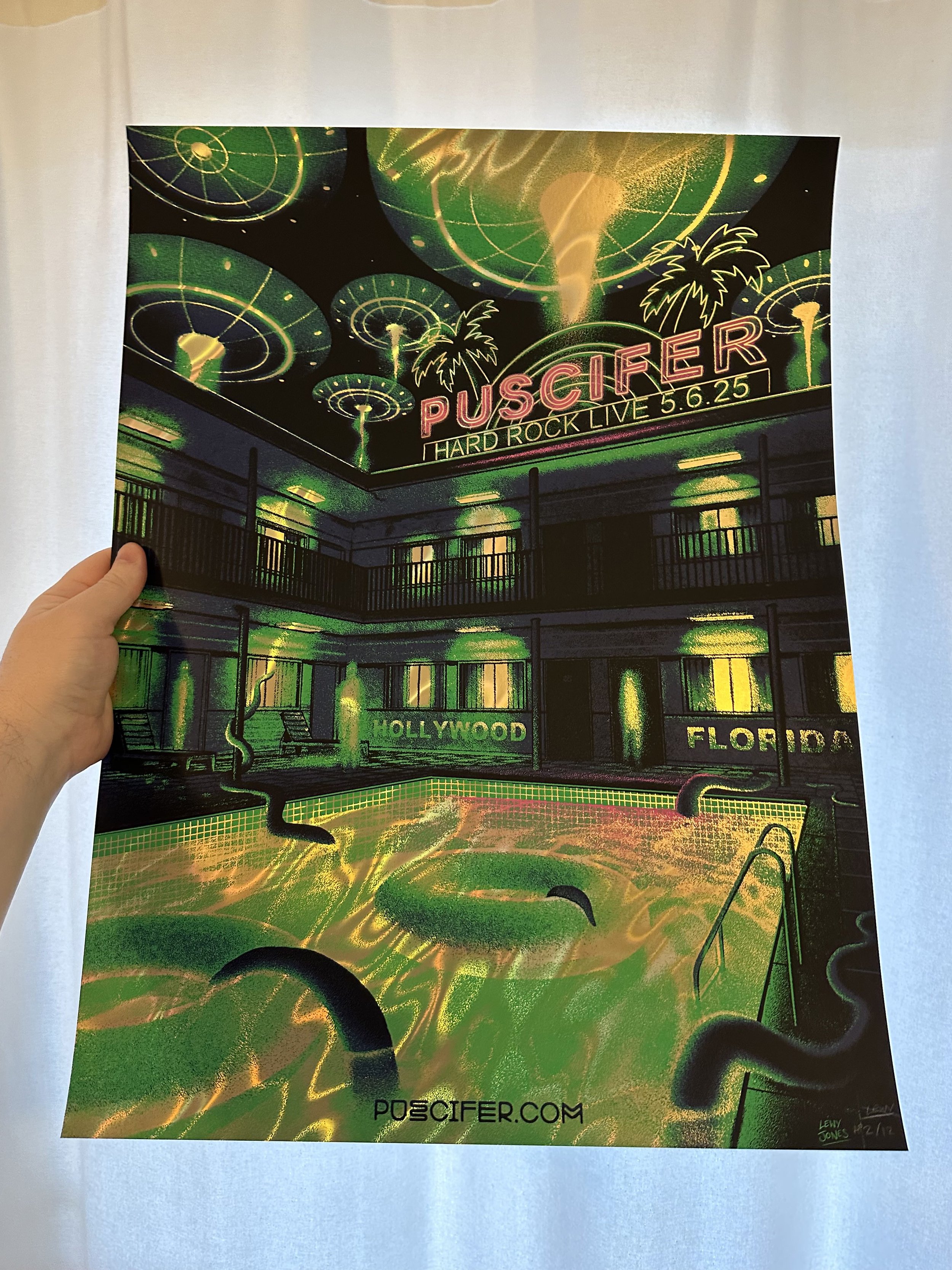 POSTER - PUSCIFER, HOLLYWOOD, FL MAY, 2025 (GOLD SWIRL VARIANT)