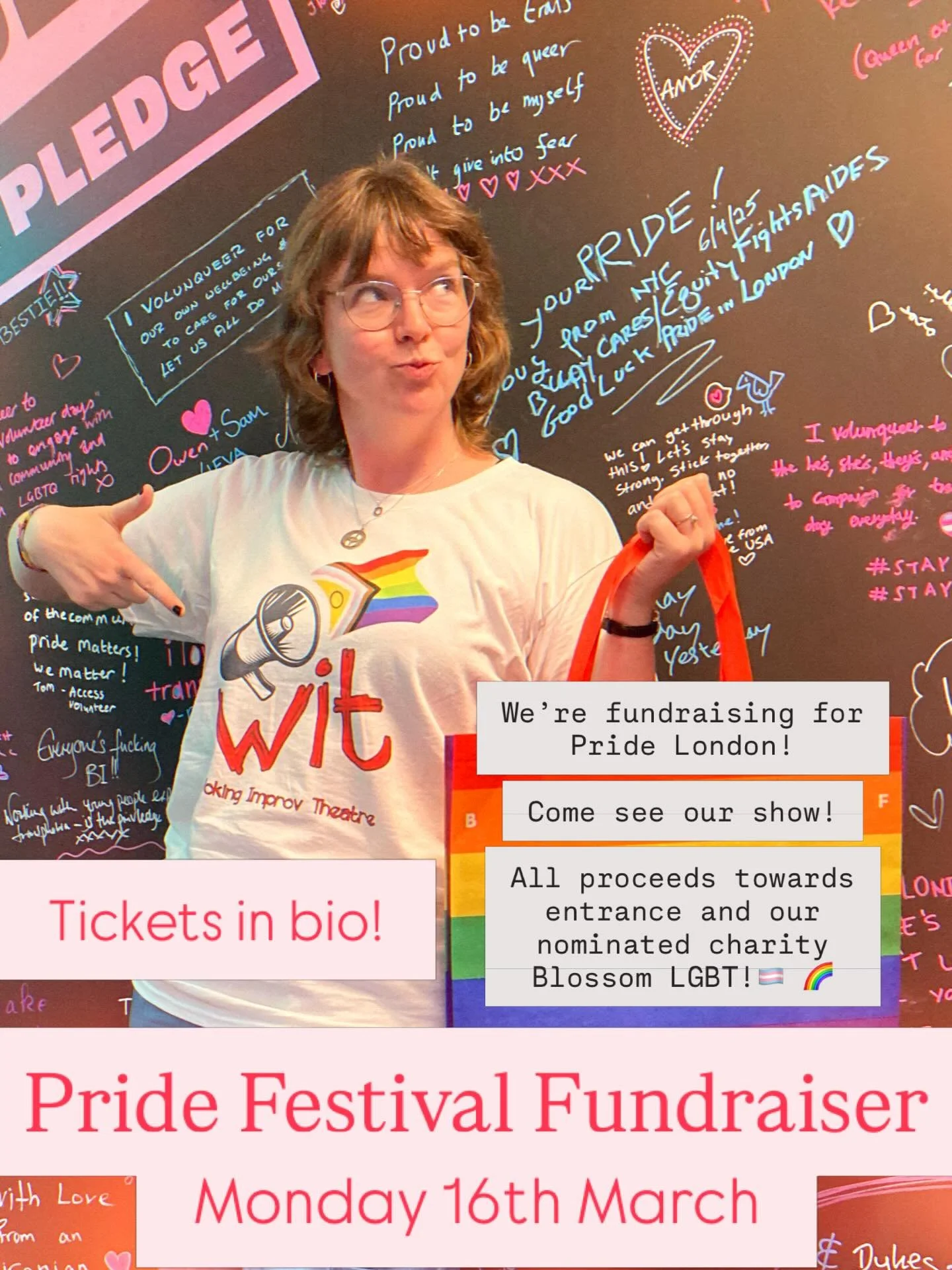Grab a ticket to our fundraiser for Pride London. WIT is raising &pound;450 to enter the 2026 parade, to campaign for gender and sexuality equality both here in the UK and around the world; and we&rsquo;re hoping to raise an additional &pound;300 to 