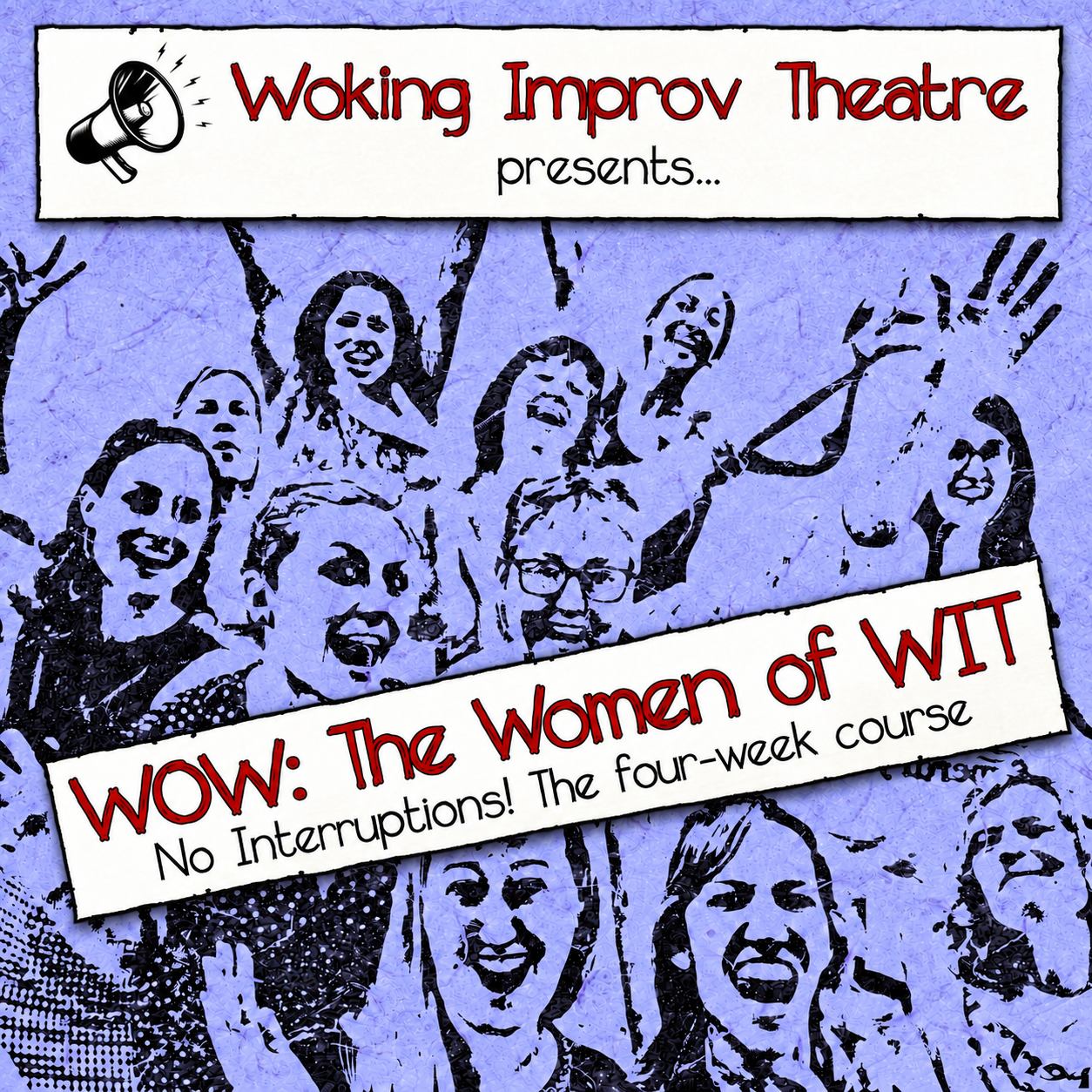 A four-week, women-centred improv short course, welcoming women and non-binary players, Level 3+. Taught by Pip Palmer (She/Her). Take up space and discover just how much you have to say, do and create when you know the room is yours too. Expect bold