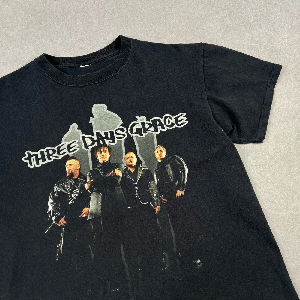 Three Days Grace グラフィックTシャツ ブラック Three Days Grace Shirt Mans Women Vintage Oversized T Shirt