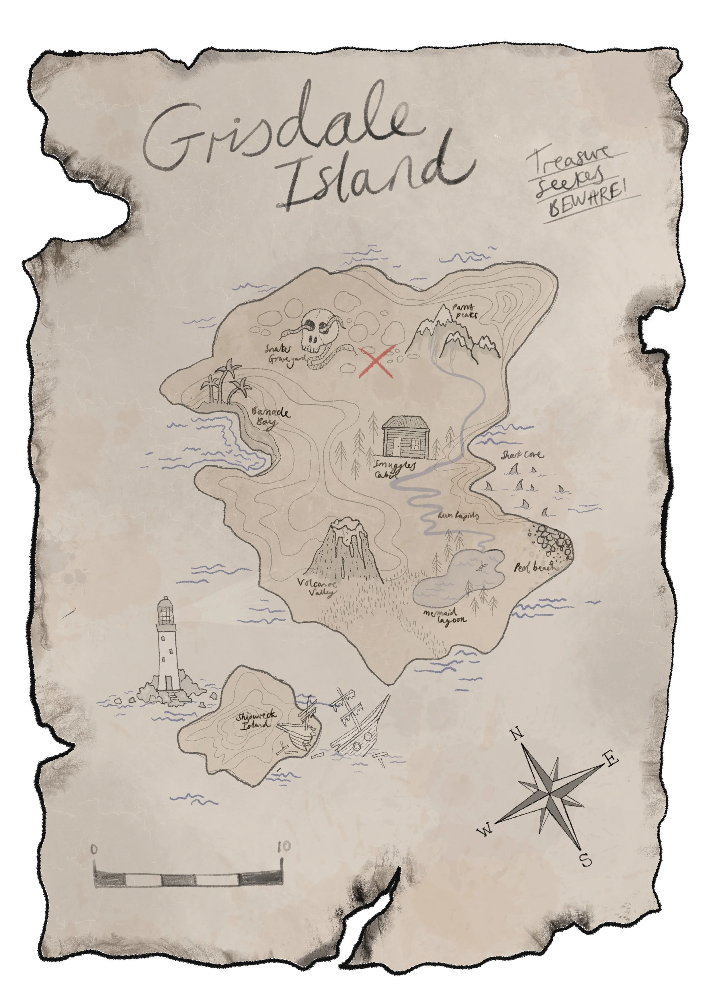 Treasure map for my boys pirate bedroom