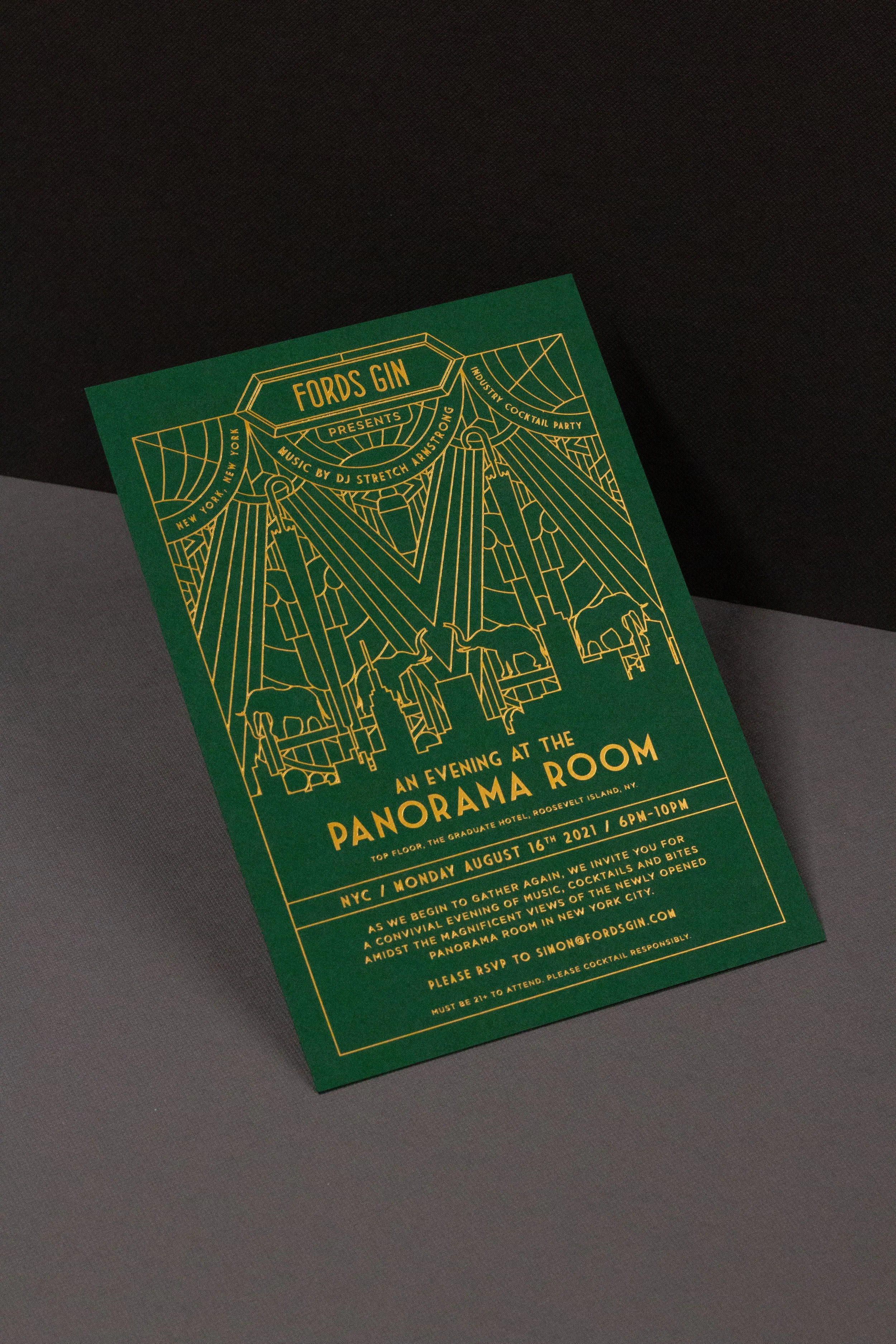 Hot foil wedding invitation on Colorplan.