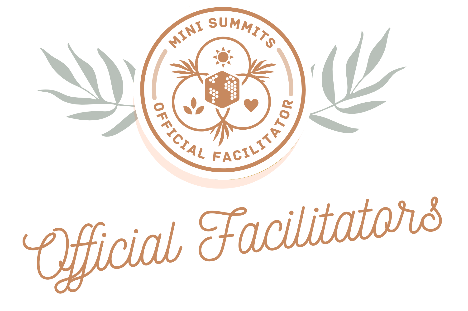 An image of the Official Facilitators badge and the words Official Facilitators in a script font