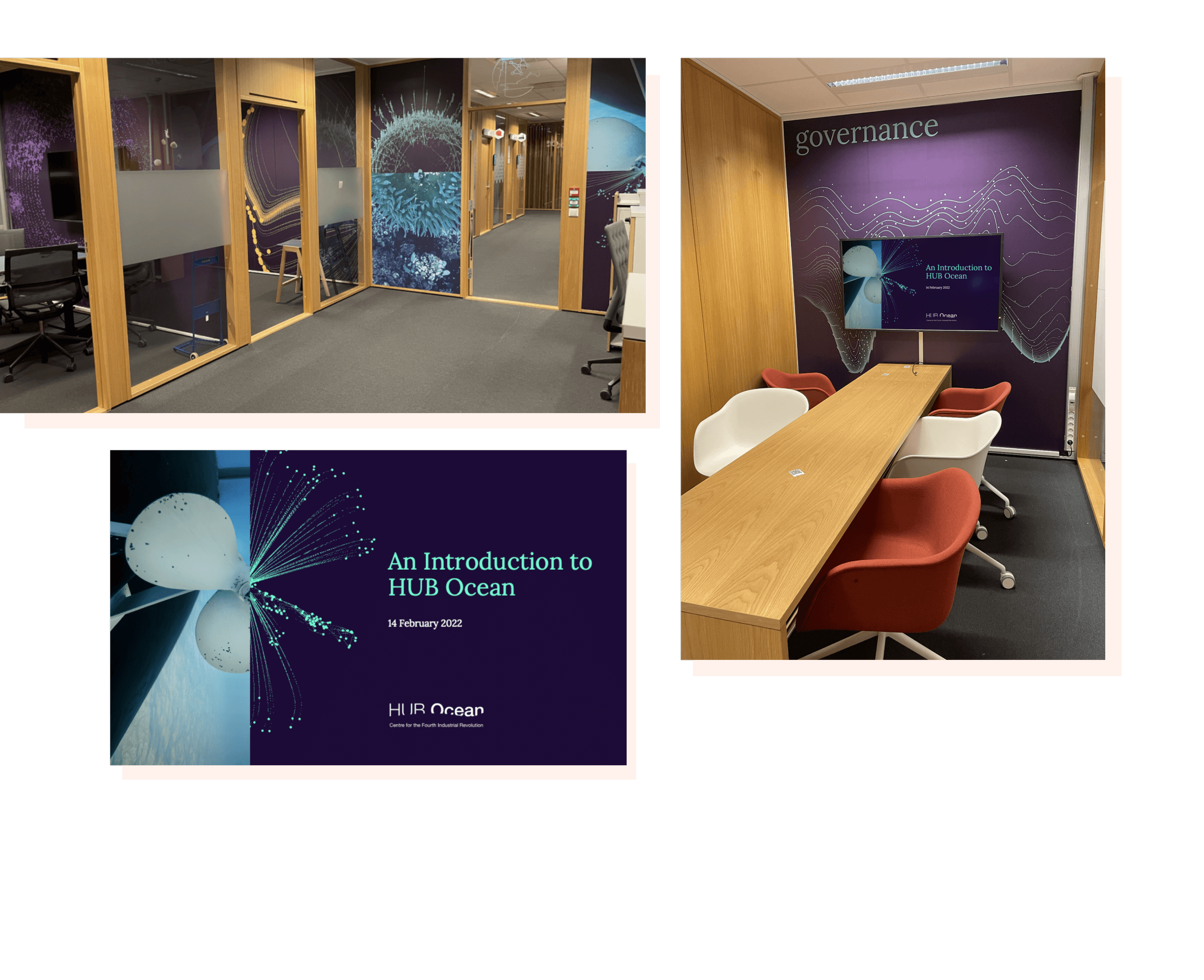 HUB Ocean interior environment signage and presentation design