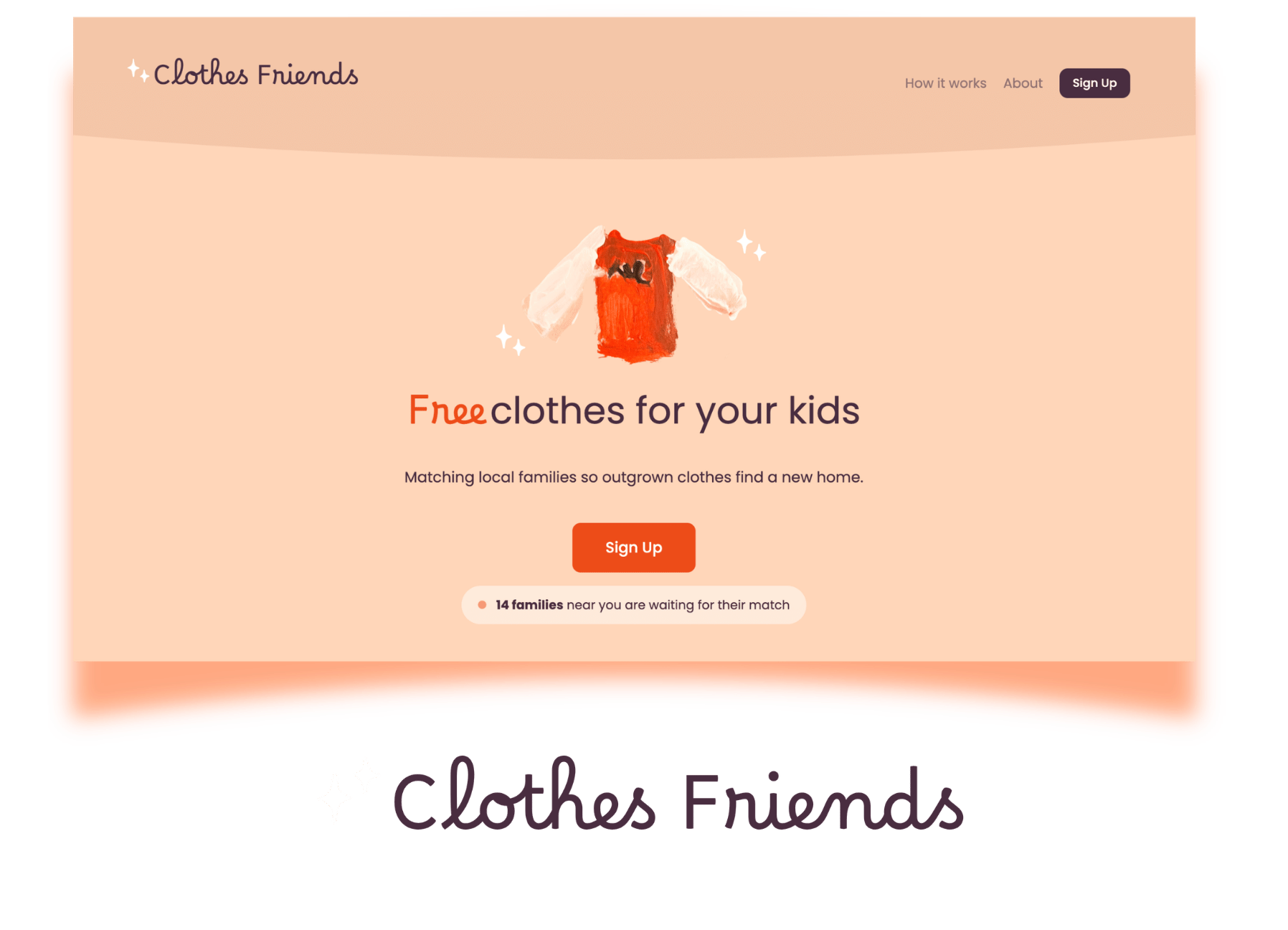 CLOTHES FRIENDS PRODUCT DESIGN : Hyper-local circularity service for children's clothing //

Full design of the product, brand and AI-assisted implementation.