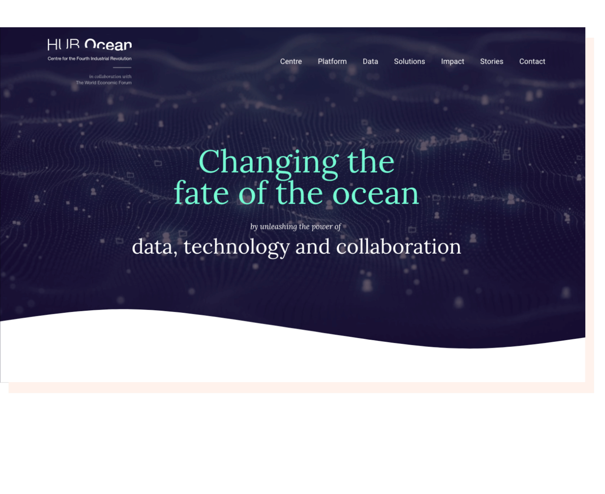 Logo and website design for HUB Ocean, a Norwegian foundation  