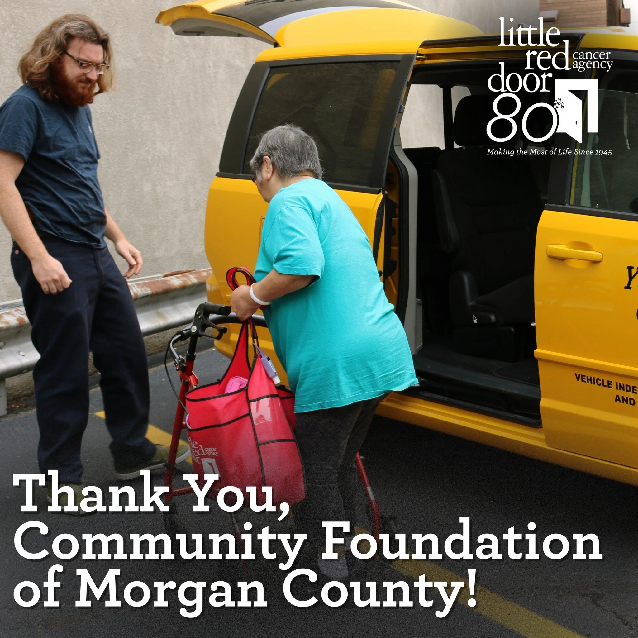 Thank you, Community Foundation of Morgan County! 

Little Red Door has received a $4,000 Community Impact grant from Community Foundation of Morgan County. The grant will help support our Rides of Hope transportation program. Rides of Hope helps pro