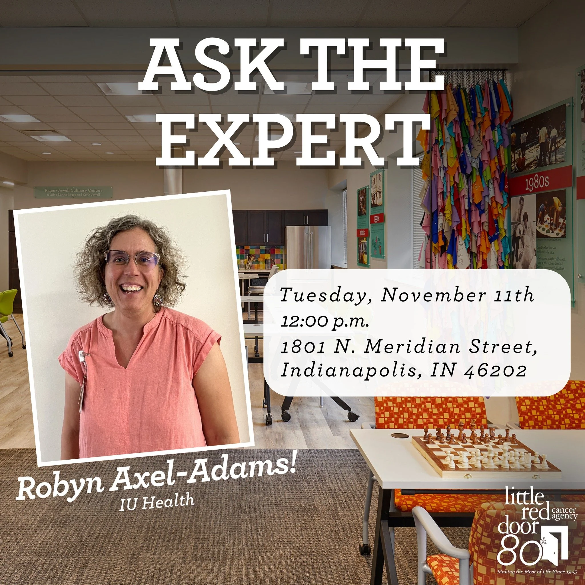Join us for November's Ask The Expert, on Tuesday November 11th at 12:00pm!

November's expert is Robyn Axel-Adams! Join Robyn's discussion over Advance Care Planning! 

To join online, register at www.littlereddoor.org/asktheexpert (link in bio)