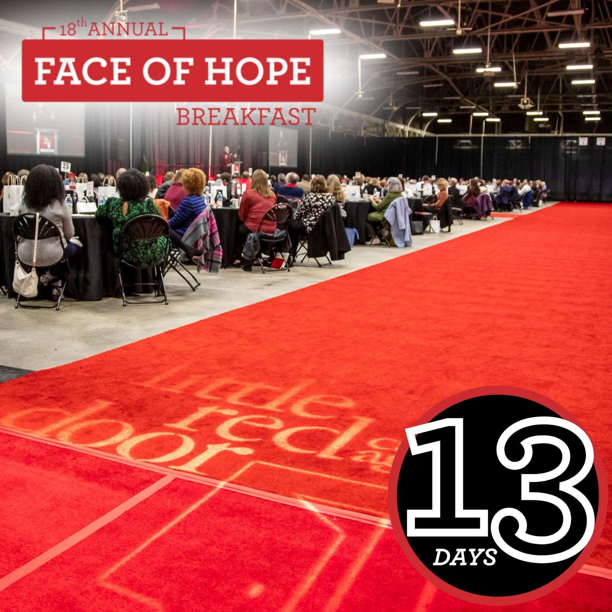 Little Red Door Cancer Agency's 18th Annual Face of Hope Breakfast is now just 13 days away!

The Face of Hope Breakfast is a morning filled with inspiration, connection, and community. Guests will hear powerful stories from cancer patients and survi