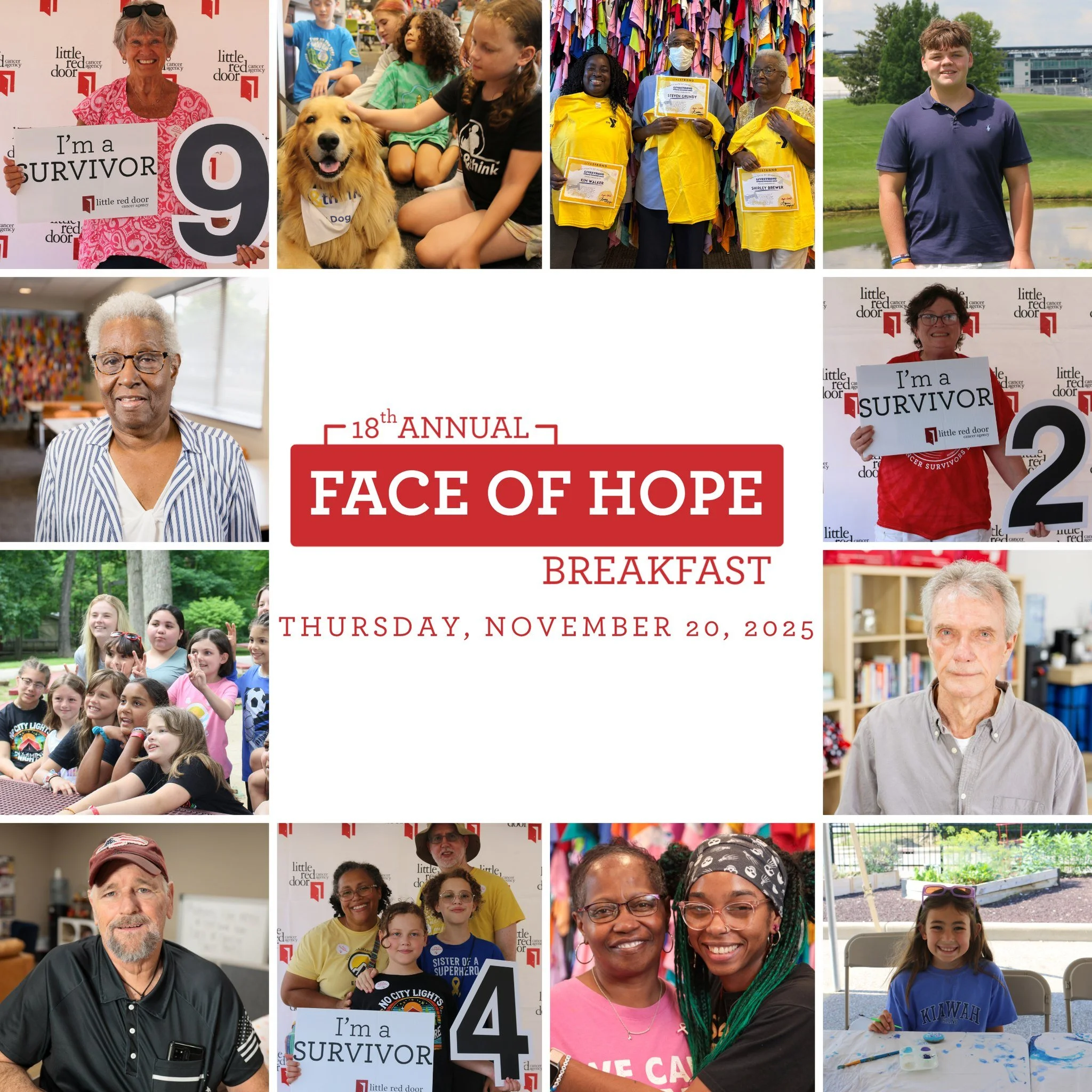 It's Face of Hope week! Follow along our social media this week to stay up-to-date on all things Face of Hope!

The 18th Annual Face of Hope Breakfast will be on Thursday, November 20th, 2025 at the Indiana State Fairgrounds Exposition Hall. The door