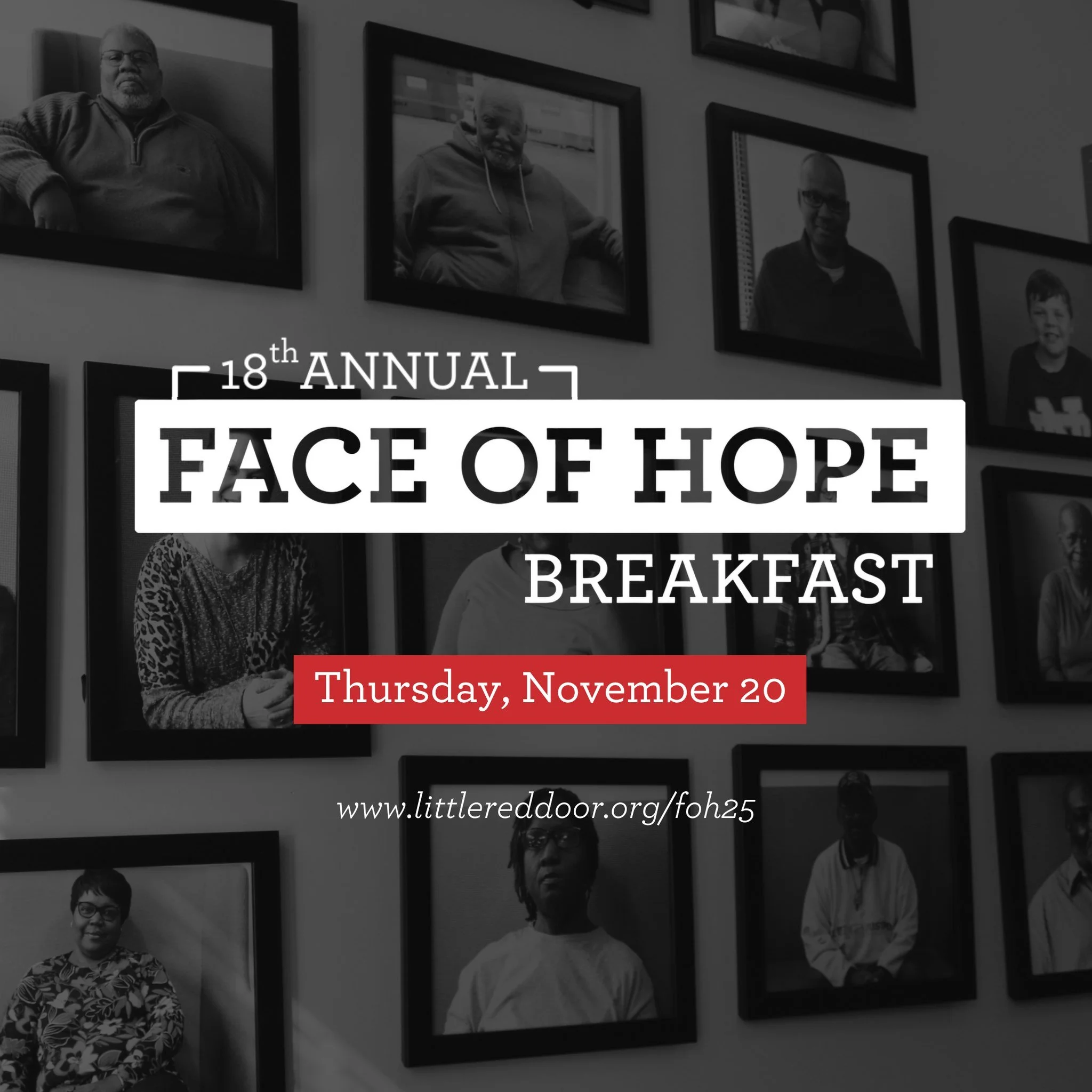 Today is the day! The 18th Annual Face of Hope Breakfast is here!

You can still join in-person or watch the Face of Hope Breakfast live at www.littlereddoor.org/foh2025 !

The Face of Hope Breakfast is today, November 20th, at the Indiana State Fair