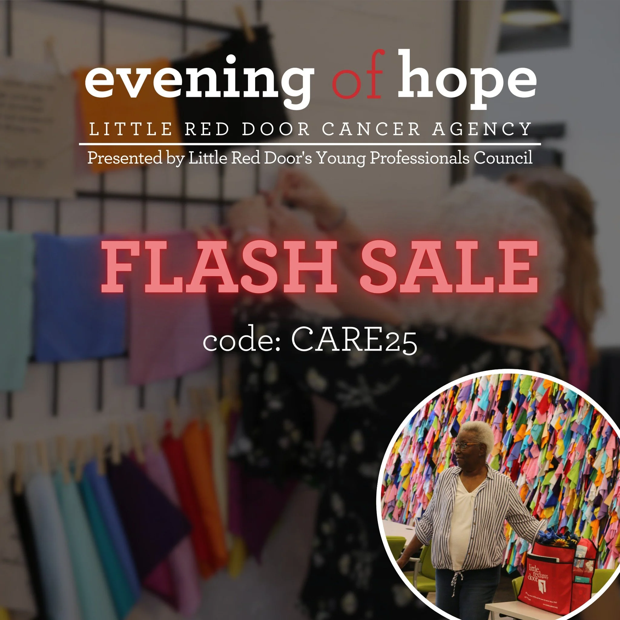 Don't forget to jump on this deal and get your Evening of Hope tickets! 

Did you know that Little Red Door sends our care packages to newly diagnosed cancer patient in Indiana? Each care package is filled with various items like lotion, cards, color