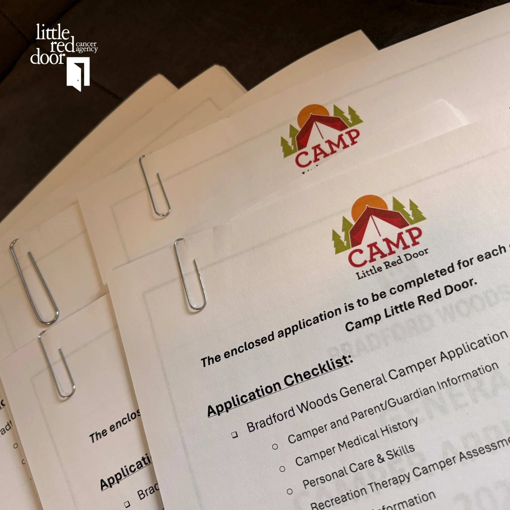 Camp Little Red Door applications are in the mail!

Camp is only 91 days away, and we can't wait!! Camp Little Red Door offers a unique experience for any child who is in cancer treatment or beyond. There are still a few spots open for Camp Little Re