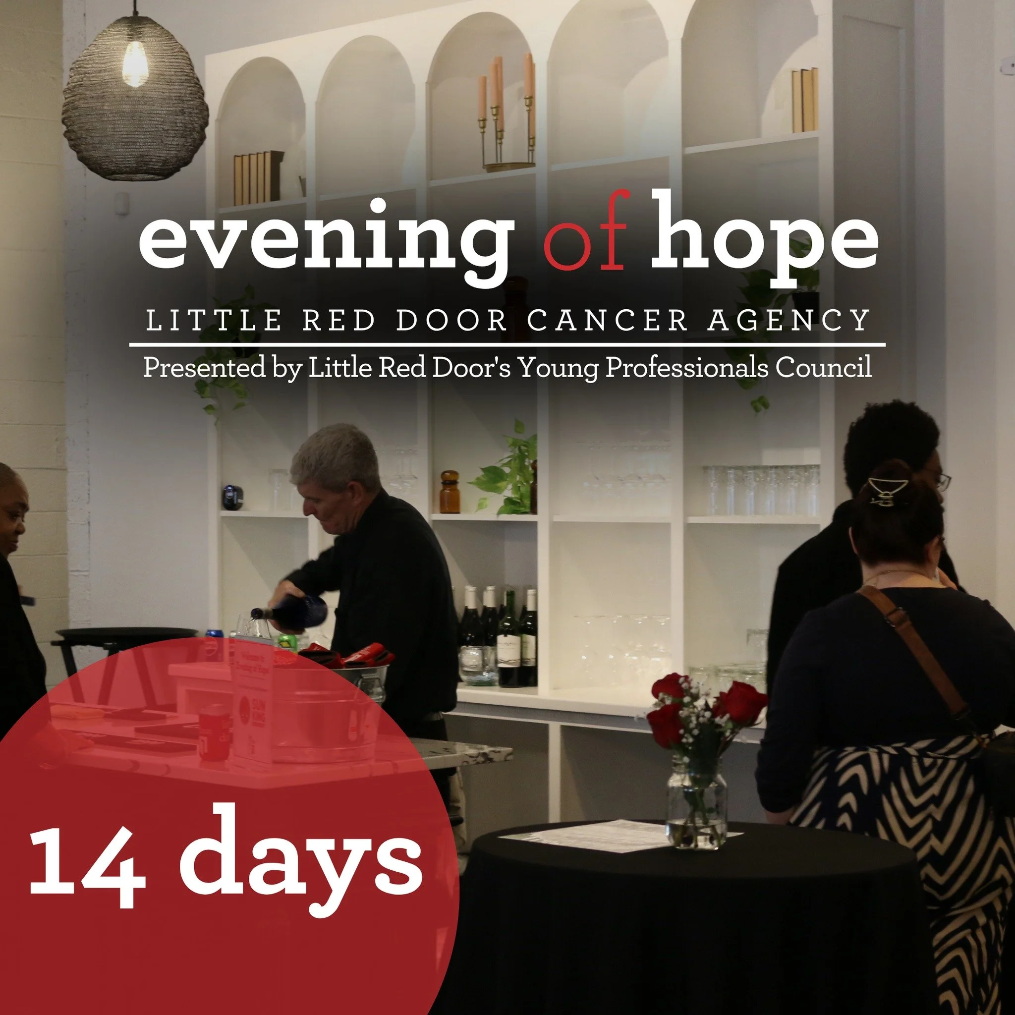 Evening of Hope is only 14 days away!

In just two weeks, you can join us in making the most of life and the least of cancer.. Evening of Hope brings community members together with live music, silent auction, drinks, hors d'oeuvres, and hope. Join u