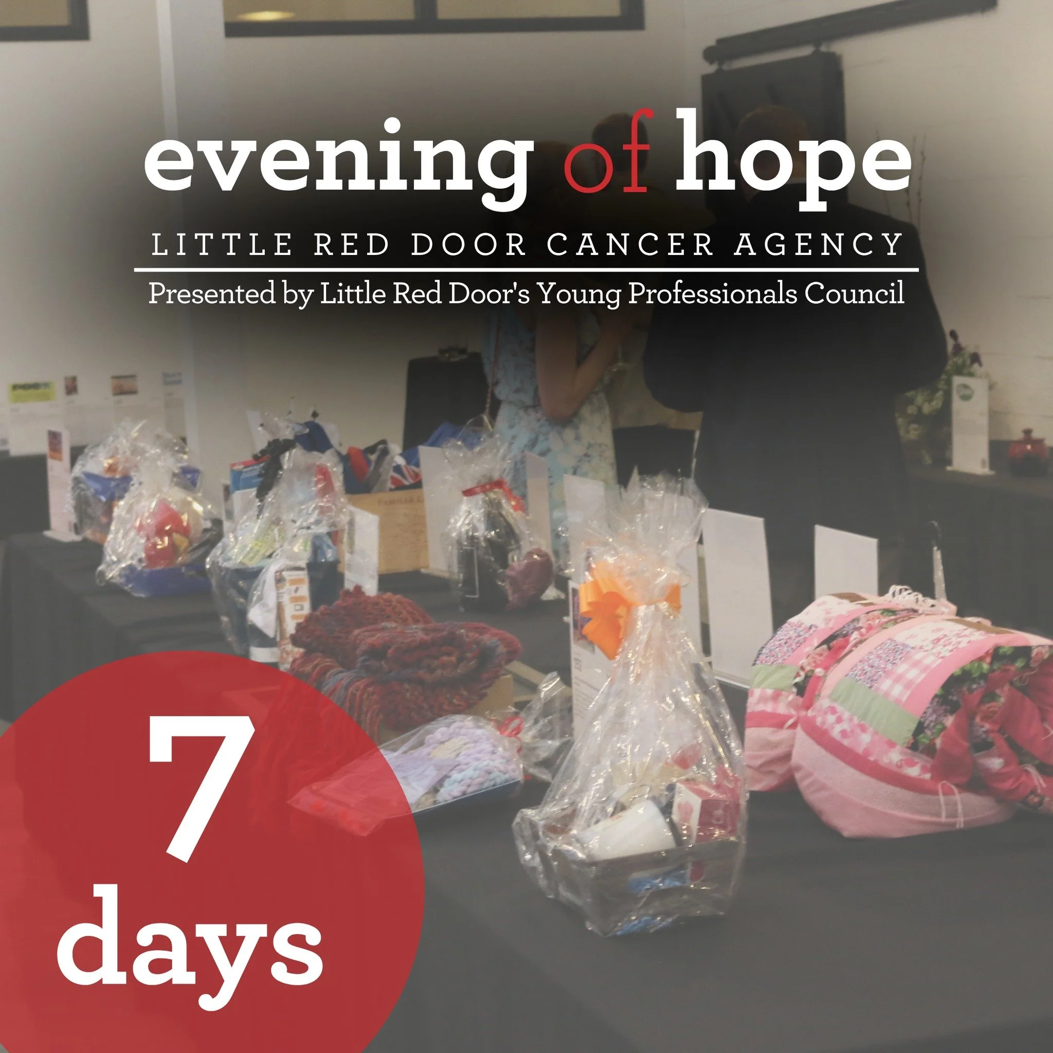 Evening of Hope is only 7days away!

In just one week, you can join us in making the most of life and the least of cancer. Evening of Hope brings community members together with live music, silent auction, drinks, hors d'oeuvres, and hope. Join us on