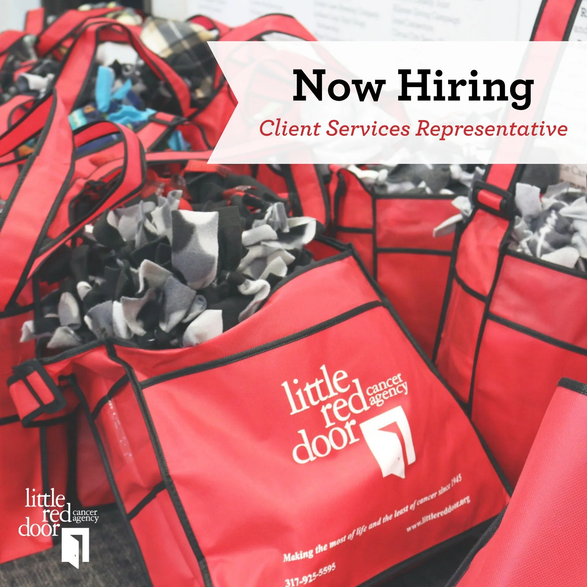 We are hiring! We are hiring a Client Services Representative to join our Program Team.

The Client Service Representative is key to Little Red Door Cancer Agency&rsquo;s mission to make the most of life and the least of cancer for medically underser