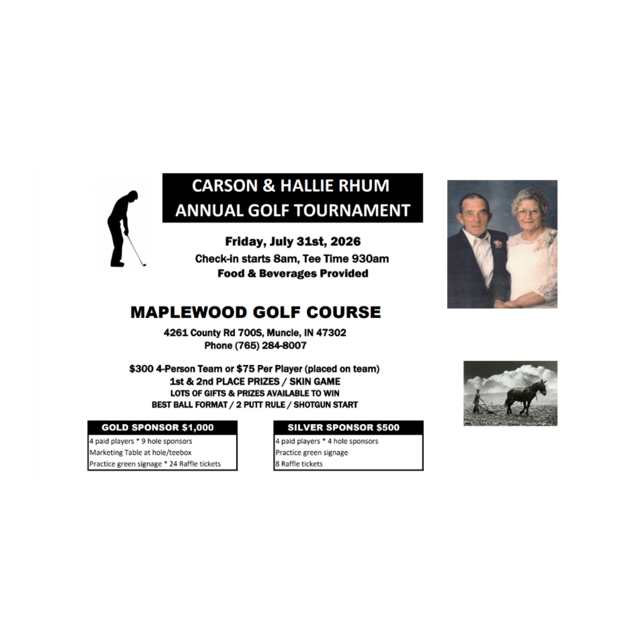 Carson & Hallie Rhum Annual Golf Tournament