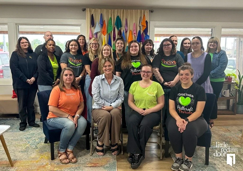 Team members fromThrive Credit Union  joined us in our Muncie office for their monthly team huddle!

In honor of Cancer Survivor Month, Thrive Credit Union has chosen to support Little Red Door throughout June. During their visit, team members toured