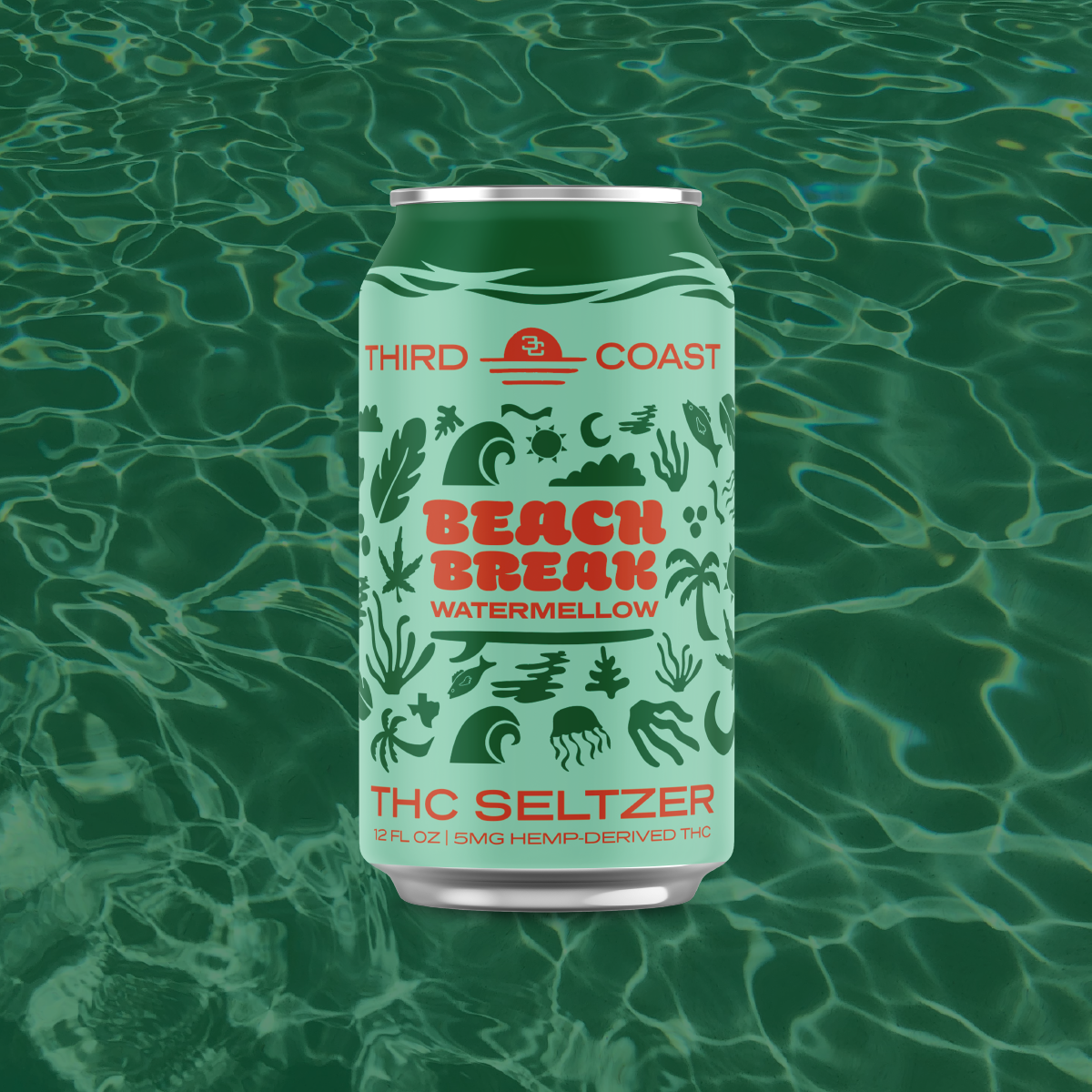 Beach Break THC Seltzer 6pack Watermellow — Third Coast Blends