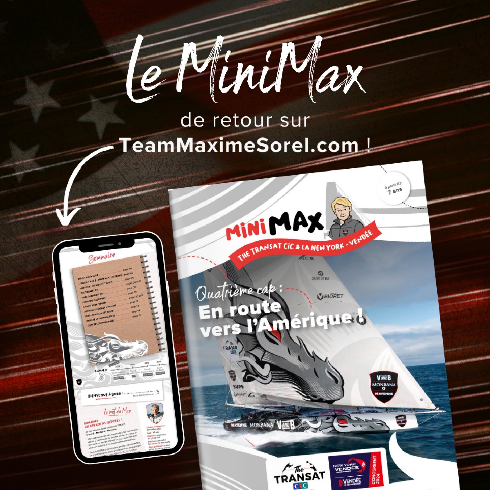 🚨Alerte pour les Moussaillons !🚨

Le magazine MiniMax est de retour ! Cette fois-ci, direction New York ! 🗽
D&eacute;couvrez avec Maxime les deux derni&egrave;res transatlantiques avant le Vend&eacute;e Globe : The Transat CIC et la New York - Ven