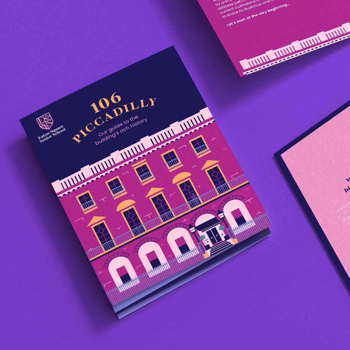 Let history unfold and step into a world where the past comes to life. This folded leaflet for 106 Piccadilly, the home of Eaton Square Senior School in London is a passport to a charming adventure that takes you on a short but spirited journey of di