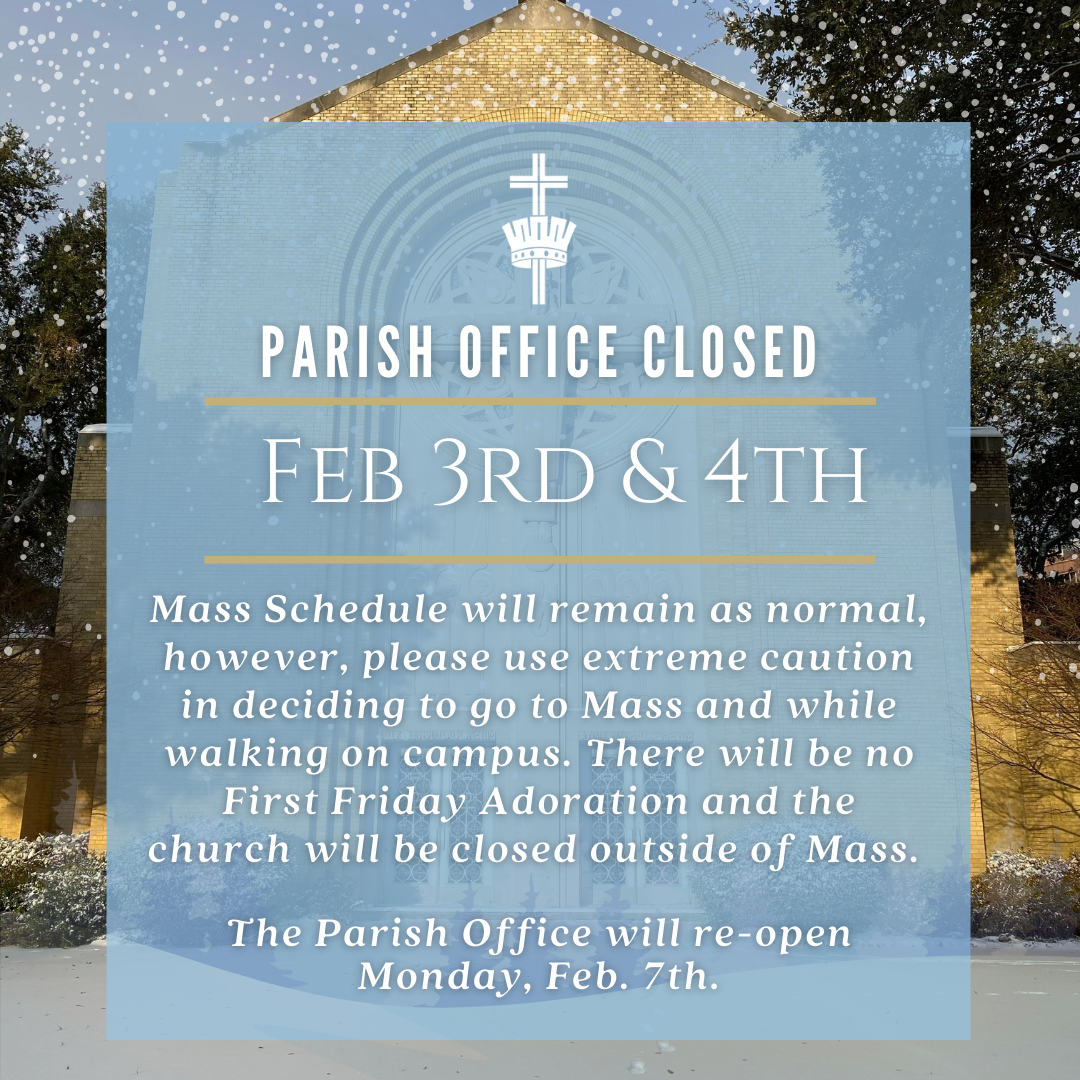 Parish Office Closed 3rd &4th