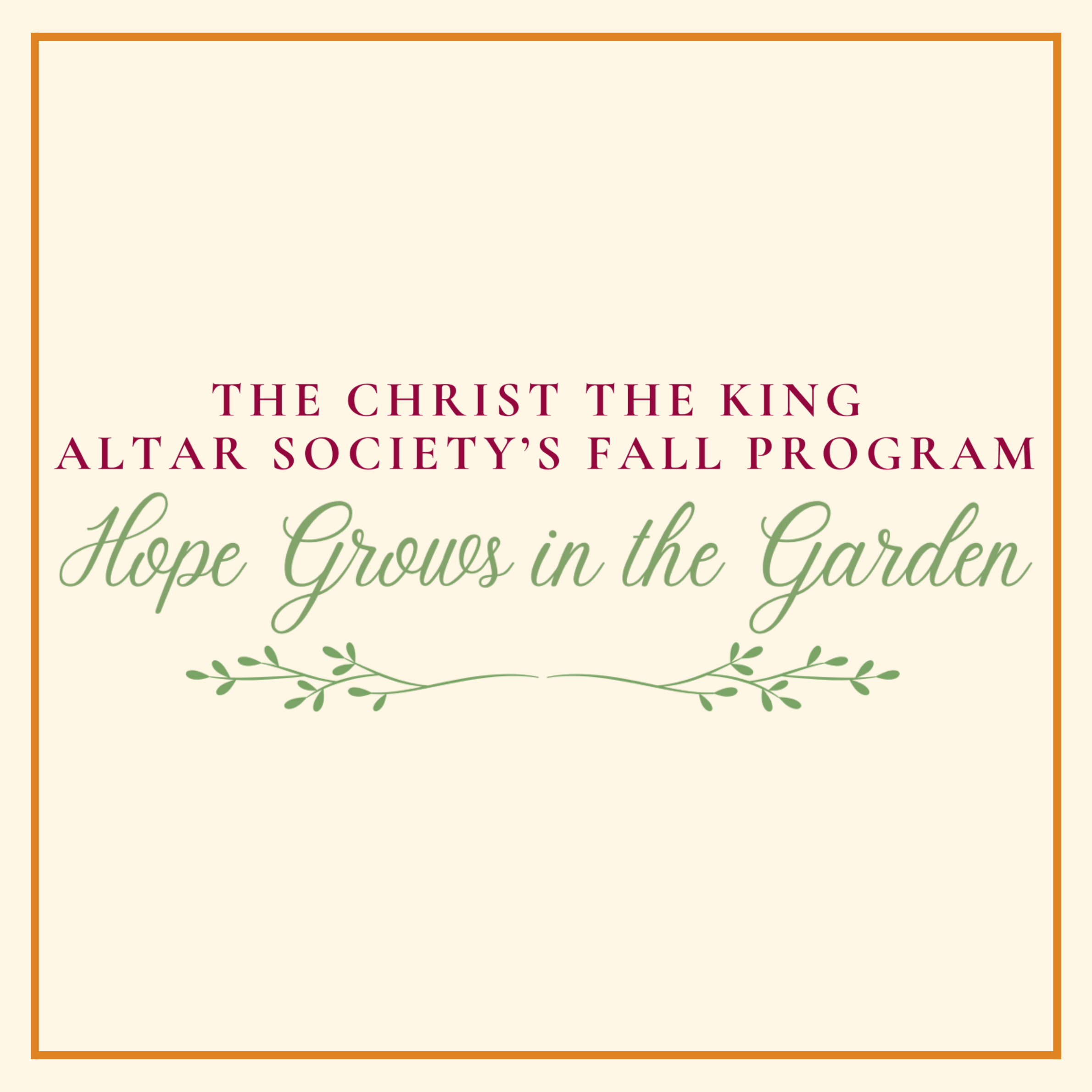 Altar Society Fall Program