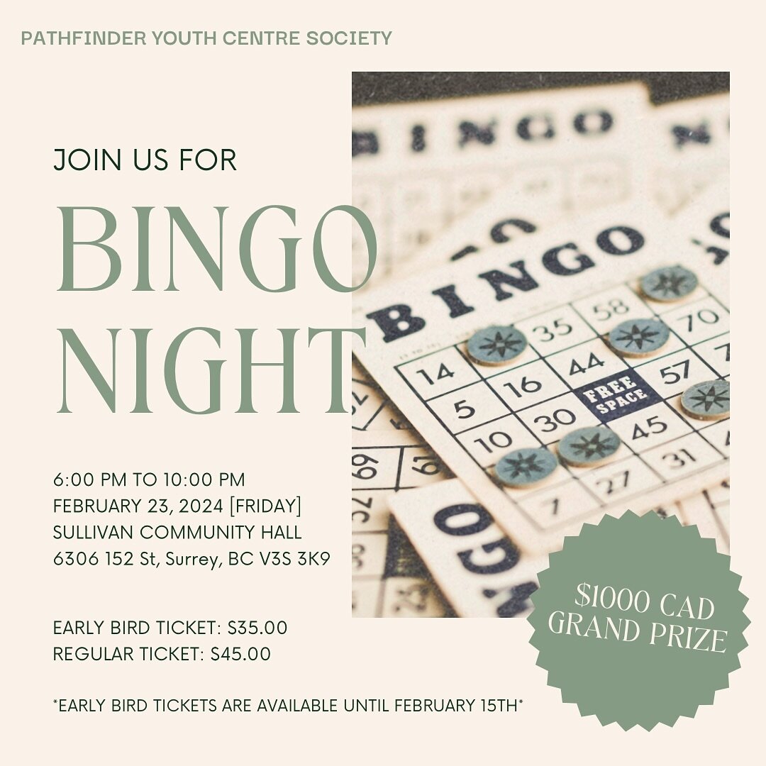 UPDATED DATE: FEBRUARY 23, 2024 [FRIDAY]

Join us for a night of fun, laughter, and a touch of luck at Bingo Night! Every game played supports our We Feed program, providing essential nutrition for a brighter future. 🙌🏼

We Feed is our in-house foo