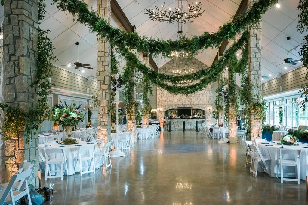 Stonehem Hall decorated with beautiful ivy for wedding reception at Inn at Quarry Ridge