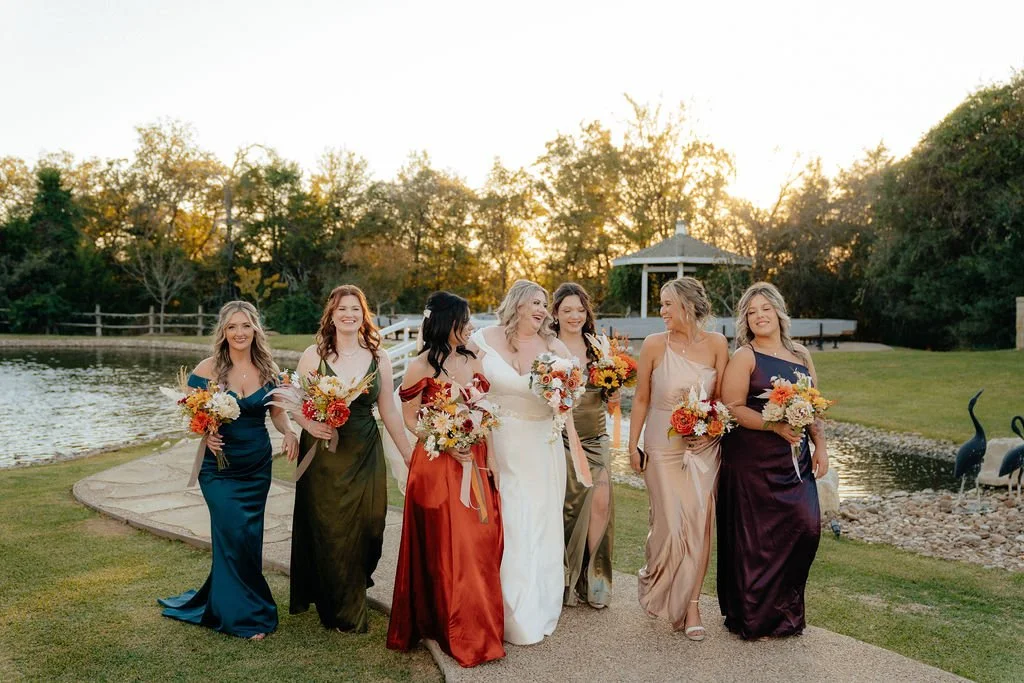 Wedding party enjoying a weekend celebration at a Bryan TX wedding venue