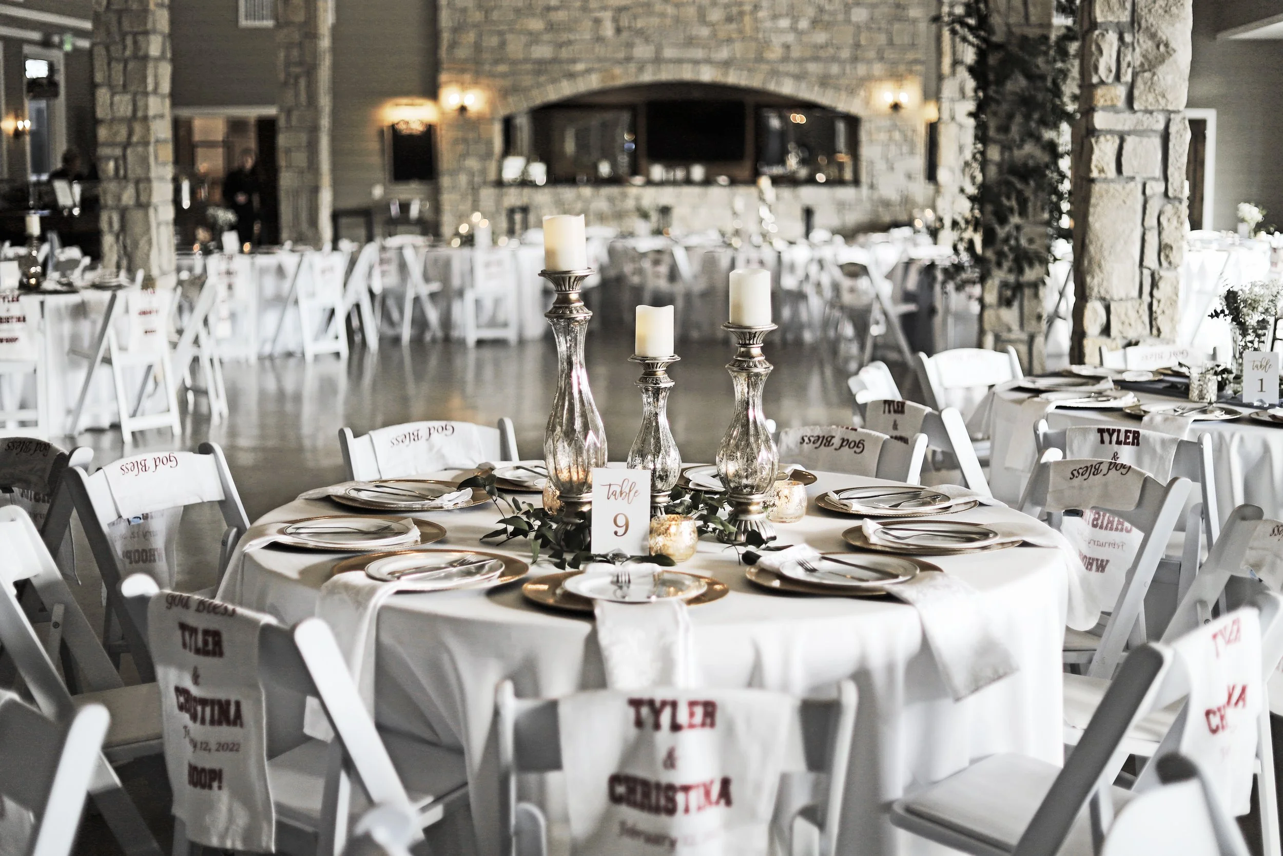 Texas A&M decor for a wedding reception in Bryan Texas