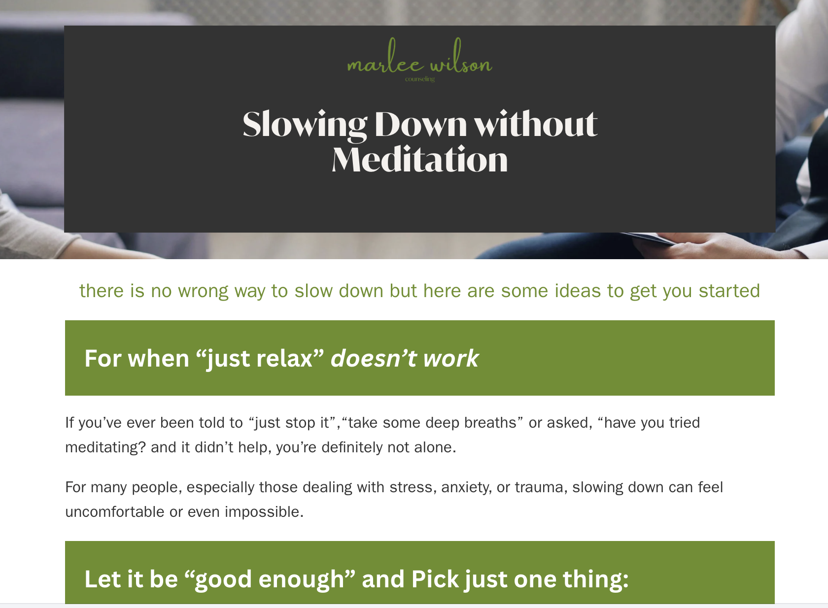 Slowing Down Without Meditation