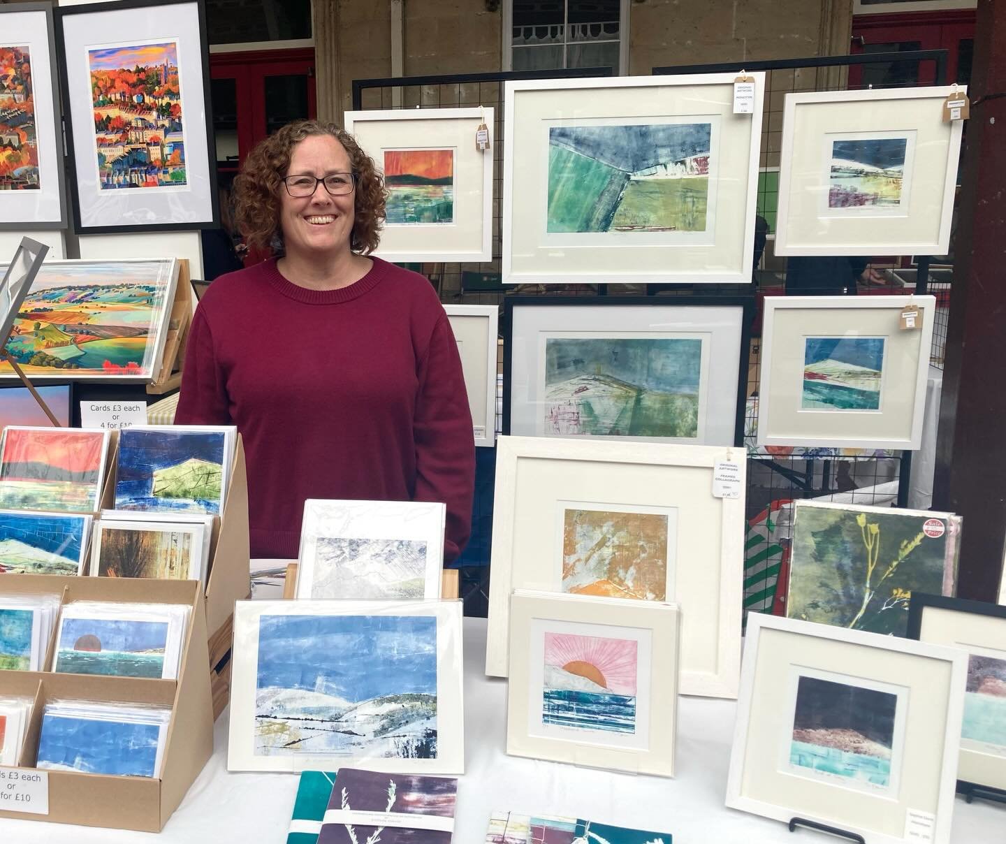 I don&rsquo;t normally post pictures of myself, but here I am, all set up at Bath Contemporary Artists Fair in Green Park Station, Bath! There&rsquo;s loads of fabulous artwork here, so why not pop down. We&rsquo;re all here till 4pm #BCAF #bathartis