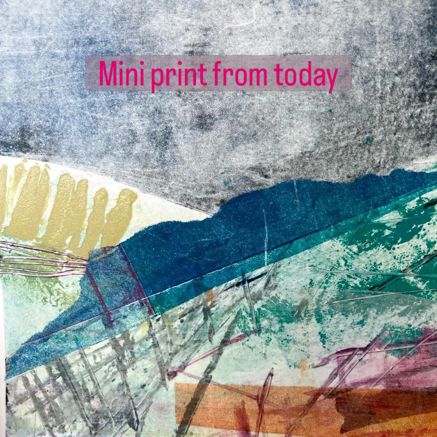 Monotype with chine colle mini print #printmaking #monotype #chine colle #printmakersofinstagram #bathartist
