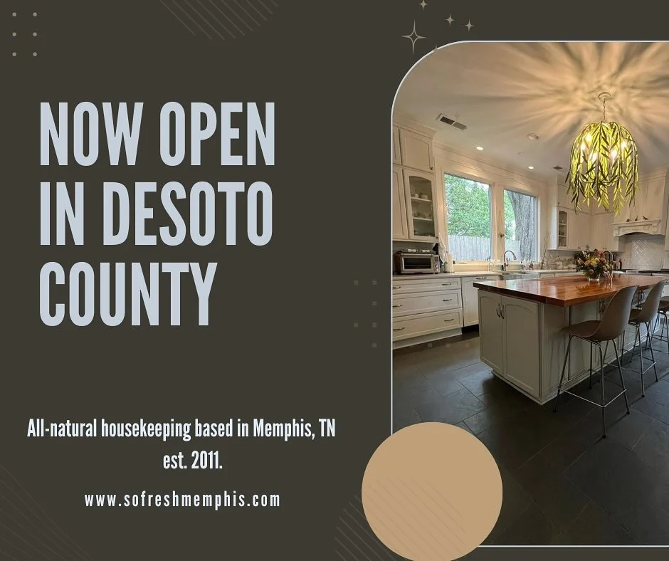 The word is out&hellip; So Fresh and So Green is expanding to Desoto County! We&rsquo;re bringing our natural, non-toxic cleaning services to Hernando, Olive Branch, Southaven, and beyond. Now booking for March&mdash;let&rsquo;s make your home So Fre
