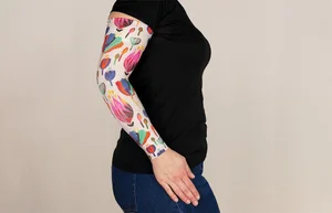 Abbie printed LympheDIVAs compression arm sleeve