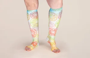 Paloma printed LympheDIVAs knee-high compression socks